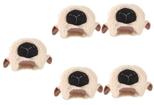 KOMBIUDA 5stücke Plüsch Schaf Ohr Hut Für Cosplay Witzige Kopfbedeckung Für Partys Halloween Und Weihnachtsfeiern Weiches Und Bequemes Material Süße Tiermütze Für Erwachsene