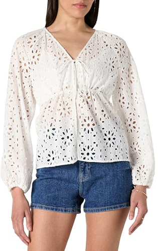 The Drop Damen Kerena Tie Front Balloon Sleeve Blouse Blusen (1er Pack)