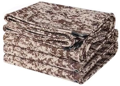 Heavy Duty Brown Camouflage Canvas Tarp Sheet 1.8m x 2.4m Ground Cover for Garden Furniture and Shed Multifunctional Cotton Tarpaulin Waterproof and Durable