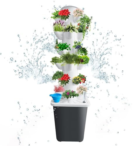 PTSZNGS Hydroponic Growing Tower System, Vertical Planter Germination Kit, Outdoor Indoor Vertical, Home ing System for Indoor Herbs and Vegetables