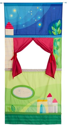 HABA Türtheater – Flexibles Kasperletheater mit Teleskopstange, einfache Befestigung im Türrahmen, Puppentheater ab 3 Jahren – 2011845001