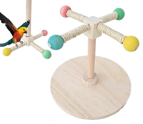 Tabletop Bird Perch, Parakeet Branch, Holzparrot Standing Fork, für Macaw, Lovebirds und kleine bis mittelgroße Vögel, natürliches Holzdesign, 7,87 x 8,66 x 9,45 Zoll