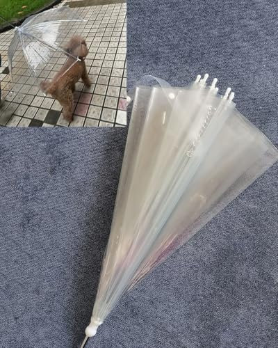 Hunde Regenschirm Faltbarer Transparenter Haustier-Regenschirm für Hunde, Kleiner Hundewelpen-Regenschirm, Regenfestes Zubehör, Gebrauchsfertiger Hundeschirm für Spaziergänge an Regen- und Schneetagen