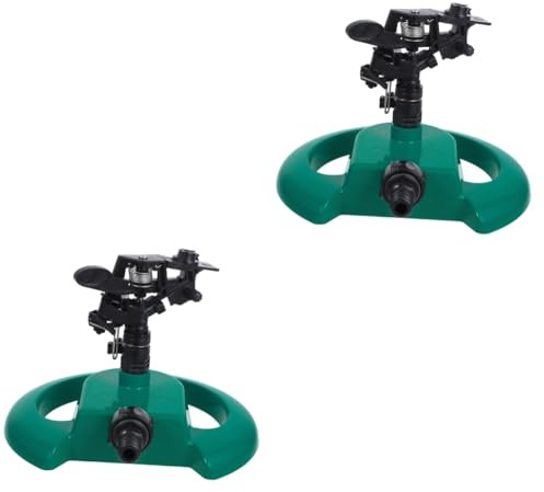 Happyyami 2 Sätze 360 Bewässerung Rasen Bewässerung Sprinkler Pflanzen 360-grad-bewässerungskopf Anlage Gartenwassersprinkler Rasenbewässerungssprenger Gras Rotierende Gartenspritze Green