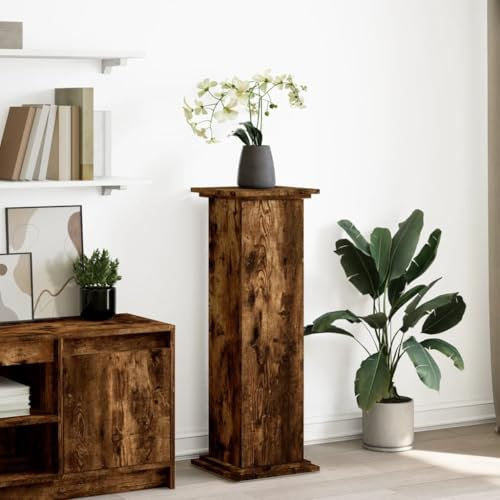 Gecheer Pflanzenständer Blumenständer, Hohle Konstruktion Dekosäule Podest für Pflanzen, 31x30x90 cm Holzwerkstoff für Innen Außenbereich
