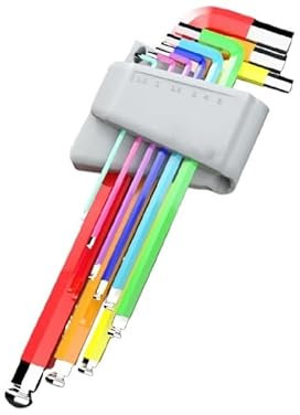 Herramientas Juego de llaves Allen multicolor, destornillador de llave hexagonal, juego de 9 Uds., llave hexagonal Universal de 6 ángulos, llaves de bola de seis lentes, herramientas manuales de color