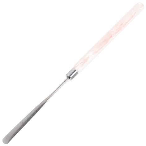 minkissy Farbpalette Nagelkunstwerkzeug für Make-up-Grundierung winzige Spatel für Kosmetika Depotspatel aus Edelstahl Rührgesicht Lippenstift-Depot-Palette Rostfreier Stahl Rosa