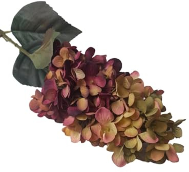 Taozhiyuan Welcome Logo Flowers 5 PCS Dark Pink Mix Panicle Hydrangea, Autumn Hydrangea Bouquet for Home Garden Kitchen Table Flower Arrangement Decor for Party and Wedding Decoration