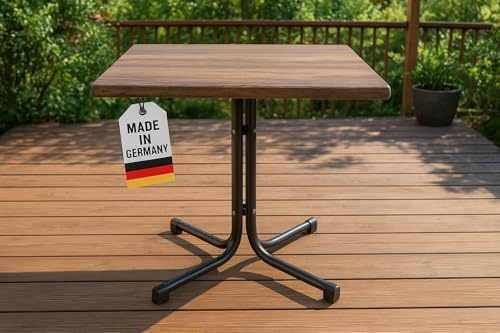 Gardissimo Boulevard Klapptisch Atacama Cherry 70 x 70 cm, Gartentisch, wetterfest, platzsparend klappbar, mit Niveauausgleich, anthrazit Holz-Optik