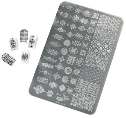 Gabarit professionnel pour ongles avec grille pied-de-poule en acier inoxydable pour salons et usage domestique Outil de conception d'ongles portable Accessoires de bijoux