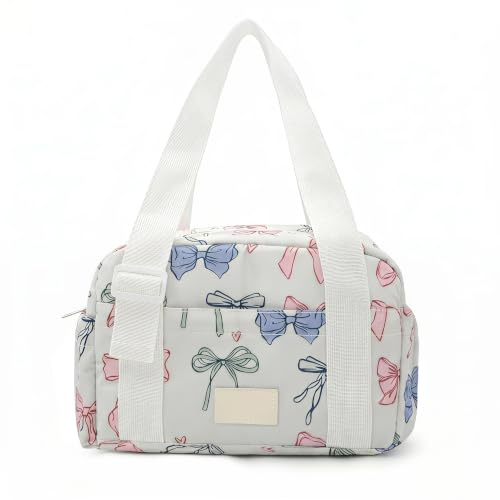 Nanxson 6L Riutilizzabile Borsa Contenitore portatile per uomini adulti donne piccola scatola termica per il pranzo per viaggi ufficio e studenti (6L,Fiocco Beige)