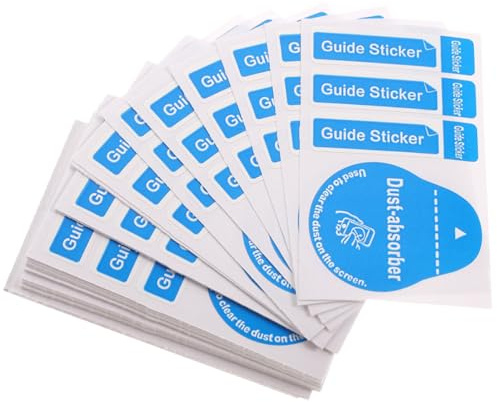 RUNROTOO 200pcs Blue Phone Film Sticking Tool with Lcd Screen Dust Removal Stickers Portable Paper Screen Cleaning Kit for Cell Phone and Computer Effective Oil Stain Remover