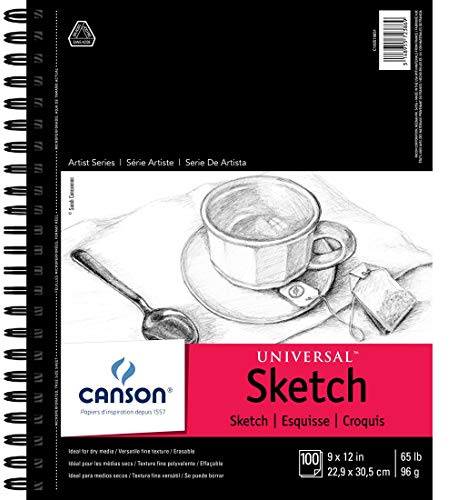 Canson Universal-Skizzenblock, schwer, 22,9 x 30,5 cm, 100 Blatt (100510851) (18686), Weiß, 22,9 x 30,5 cm
