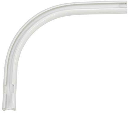 GARDINIA Rundbogen für Vorhangschienen-Verlängerungen/für 1-läufige Vorhangschiene, 90°-Winkel, Links, 12/13 cm, Aluminium