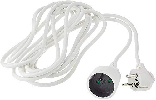 PremiumCord Cavo di Prolunga 230V con Sicurezza Bambini, Cavo di Alimentazione, Prolunga Schuko, Presa a Spina Tipo F, Bianco, 3 m