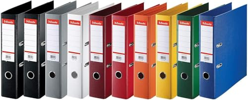 Esselte Ordner mit Standard-Rückenbreite, 10er Pack, farblich sortiert, 624177