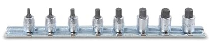 BETA - Set 8 Chiavi a Bussola Maschio Esagonale 1/4 Cromate, Serie Bussole con Inserto Brugola 2,5-10 mm per Cricchetto Officina Meccanica e Manutenzione, 900ME/SB8