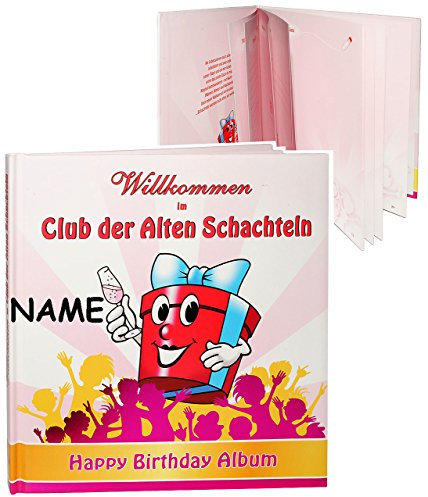 alles-meine.de GmbH Geburtstag - Willkommen im Club der Alten Schachteln - incl. Name - Erinnerungsalbum/Fotoalbum - Gebunden zum Einkleben & Eintragen - Album & Erinnerung..