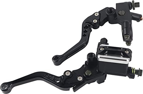 Keenso Motorrad Hydraulische Bremse + Kupplungshebel, 1 Paar 22mm Motorrad Bremse und Kupplungshebel Hauptbremszylinder Kit mit einstellbaren Hebeln