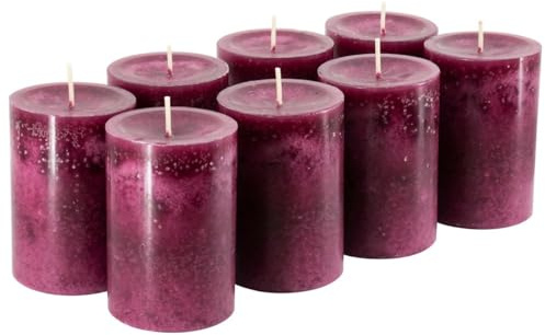 Adventskerzen/Kranzkerzen/Stumpenkerzen - Große Auswahl - Adventskranz/Weihnachtskranz/Weihnachten Kerzen (Erika, Medium & Schlank: Höhe 9cm / Ø 6cm - 8 Stück)