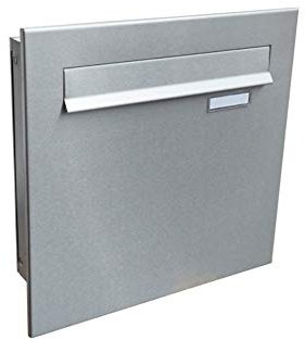 Edelstahl Durchwurfbriefkasten mit Namensschild - A-04