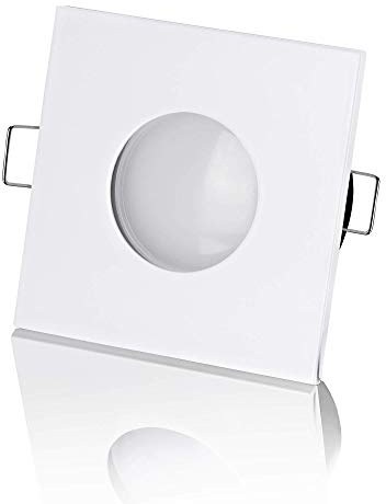 lambado® LED Spots Flach für Badezimmer IP65 in Weiss - Moderne Deckenstrahler/Einbaustrahler für Außen inkl. 230V 5W Strahler warmweiß dimmbar - Hell & Sparsam