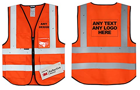 Salzmann Warnweste mit Logoaufdruck | XS-5XL | Klassisches Design | Hergestellt mit 3M Reflektierendem Material | Entspricht EN20471 oder EN17353