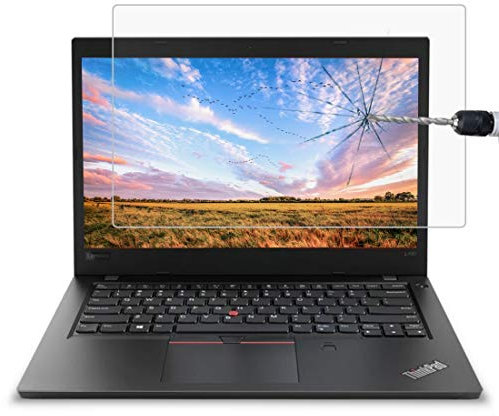 Cqu Ultra-thin 0.4mm 9H Surface Hardness Laptop Full Screen Front Film Protect Cover Tempered Glass Film Screen Protector for Lenovo ThinkPad L480 14 inch Netbook Portable Computer