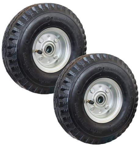 Linxor - Juego de 2 ruedas inflables para carro 25 x 7,5 cm - Eje 16 mm