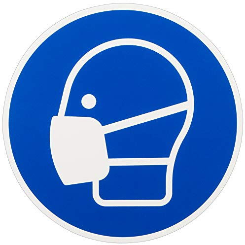 Gebotszeichen Maske benutzen ISO 7010 / M016 Symbol Maskenpflicht, Beschreibung:Ø 200 mm Folie