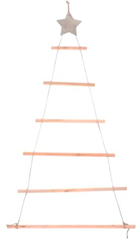 Healifty Holz Baumleiter Weihnachtsbaum Wanddeko HäNgende Leiter Aus Holz Christbaumschmuck FüR Wand AST HäNgend FüR Adventsdeko Weihnachtsdekoration Zum AufhäNgen