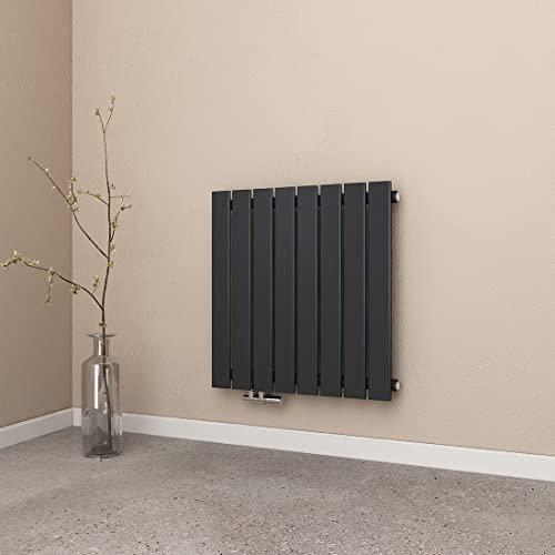 EMKE Radiatore Piatto, 63x62cm, Radiatore Acqua Calda, Radiatore a Pannello Radiatore Design Orizzontale, Singolo Strato, Antracite