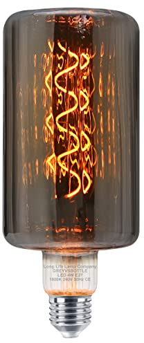 4w LED Glass Bottle Light Bulb Grey Smoked E27 Coil Filament Decorative for Bar, Cafe, Home, Restaurant, Pendant Light, Wall Lamp GREYVS