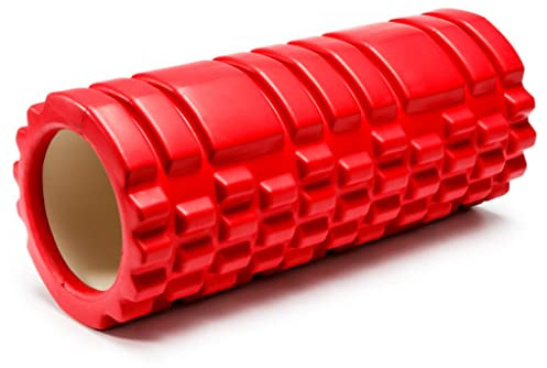eBoutik - Foam Massage Roller for Deep Tissue & Muscle Relief - Trigger Point Massager for Back, Legs, Neck & Calves – Ideal for Yoga, Pilates, Gym Recovery – Gift for Christmas (Red)