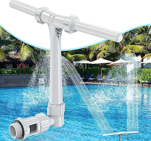 Pool Fountain - Dual Spray Water Fountains for above Ground/Inground Pools, 2-in-1 Adjustable Waterfall Pool Sprinkler Fountain for Cooling & Relaxation (for in-tex & for Best-Way) | Waterfall Pool Sprinkler Fountain, 360° Adjustable Direction And Height, Pool Cooling, Cross And Parallel Spray Modes