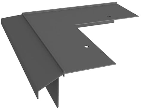 Renoplast® Aluminium Ecke 90° für Traufprofil K10R Graphit | Fertigstellung von Terrassen und Balkonen | Harzböden | Wasser ablaufsysteme Winkelprofil | Korrosionsschutz Balkonprofile