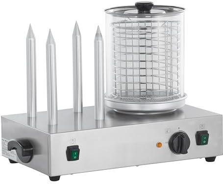 GastroHero Hot Dog Maker Set I Hotdog Maker mit Würstchen- und Brötchenwärmer I Edelstahl Hot Dog Set für Gastronomie I Hotdog Brötchenwärmer & Würstchenkocher