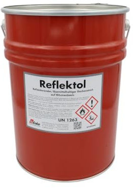 Enke Reflektol® - silberheller licht-reflektierender Dachanstrich | 25kg | Dachbeschichtung, Dachfarbe zur Reduzierung hoher Oberflächen- und Dachbodentemperaturen | reflektierend, schützend