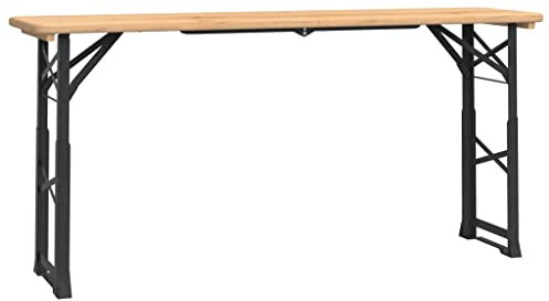 Makastle Table à bière Pliable 170x50x75/105 cm Bois Massif de Sapin