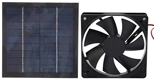 20W Solar Abluftventilator, Universal IP65 Wasserdichter Mini Abluftventilator, Kleiner Abluftventilator für Küche, Gewächshaus, Tierhaus, Hühnerstall, Baumhaus und Anhänger