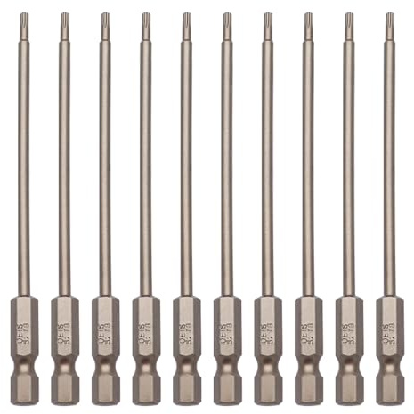 Sipery Puntas Torx de seguridad T8 a prueba de manipulaciones, 100 mm, vástago hexagonal de 1/4 pulgadas, puntas de estrella magnéticas para destornillador eléctrico