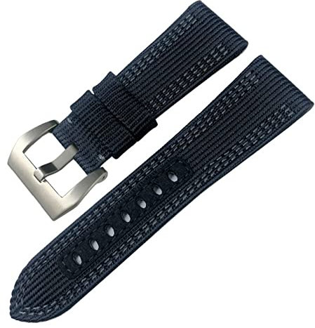 ORKDFJ Correa de reloj de tela de nailon de 24 mm y 26 mm para Panerai Luminor sumergible PAM lona cuero correa deportiva herramientas de regalo, 26mm, Agate
