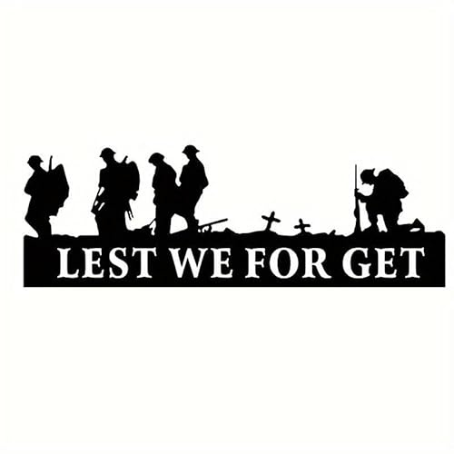Lest We Forget - All Weather Decal, Vinyl Sticker, Car, Laptop, Truck, Toolbox, Window, Tumbler, Boat, tag etc (Red, 5x6)