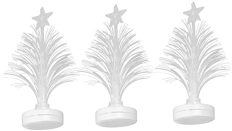 Angoily Árbol De Navidad De Fibra Óptica Led 3 Unidades Luces De Fibra Óptica Para Escritorio Decoración Festiva Luminoso