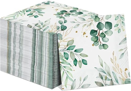 Frundoo 80 Stück Servietten Eukalyptus Servietten Grün Eukalyptus deko Servietten Eukalyptus Grün Wird für Hochzeiten, Geburtstage, Taufen, Konfirmationen (Eukalyptusorange 80 Stück)