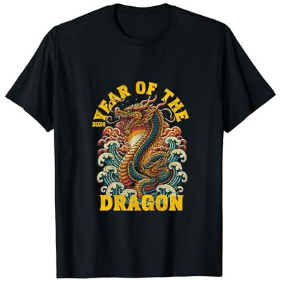 Année Des Caractères Chinois De L'année Du Dragon 2024 T-Shirt