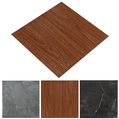 Izrielar Suelo de PVC Autoadhesivo 30cm x 30cm, 5 m² / 55 baldosas Suelo vinílico hidrófugo Aspecto baldosa Decoración laminada antideslizante en planchas - color madera