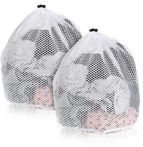 Oruola 40x50cm Wäschesack Groß,2 Stück Wäschenetze für die Waschmaschine,Laundry Bag mit Kordelstopper für Waschmaschine,Feinmaschiger Wäschesack für Pullover Mäntel Hemden Unterwäsche Socken