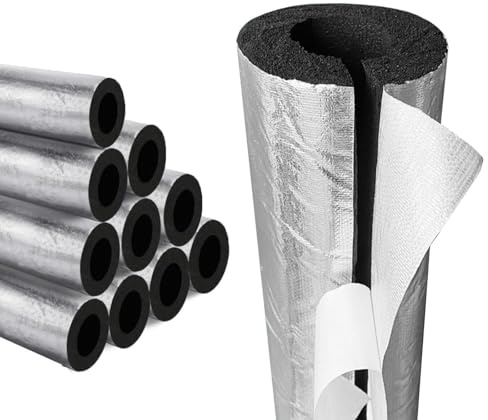 Frostschutzisolierrohr für den Außenbereich, Rohrisolierung, Selbstklebendes Schaumisolierrohr, Wasserdichte Rohrisolierung, 95cm Länge / 20 mm 30 mm Wandstärke(TK 20mm/0.8,ID 48 mm/1.9)