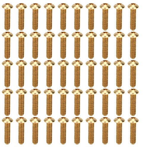 Baxnore 50 PCS Vis à six pans creux M4, vis en cuivre pur, vis à tête demi-ronde, fixations à vis résistantes à l'usure pour l'assemblage de machines de rénovation domiciliaire (M4x16mm)